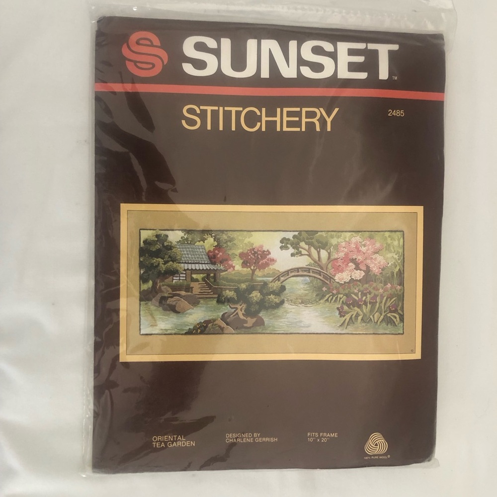 Sunset Stitchery Embroidery Kit 2485 "AsianTea Garden" By Charlene Gerrish